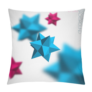 Personality  Abstract Background With 3d Blue And Pink Figures From Pyramids Pillow Covers