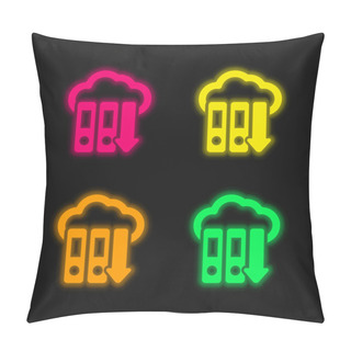 Personality  Archives Files Download Four Color Glowing Neon Vector Icon Pillow Covers