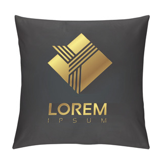 Personality  Golden Striped Letter Y Pillow Covers
