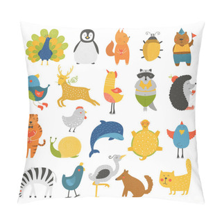 Personality  Cute Animals Collection, Baby Animals, Animals Vector Pillow Covers