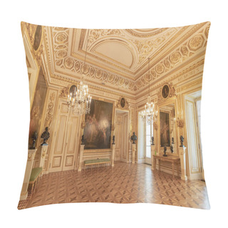 Personality  Warsaw, Poland May 31, 2018: The Ballroom Inside The Royal Warsaw Castle Pillow Covers