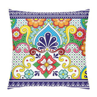 Personality  Mexican Talavera Vector Seamless Pattern, Repetitive Background Inspired By Traditional Pottery And Ceramics Design From Mexico  Pillow Covers