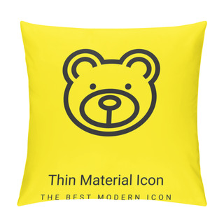 Personality  Bear Face Minimal Bright Yellow Material Icon Pillow Covers