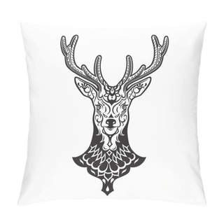 Personality  Head Of Deer In Festive Patterns Pillow Covers