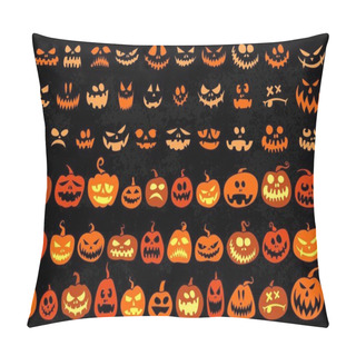 Personality  Jack O Lantern And Evil Faces Set Pillow Covers