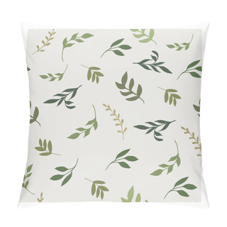 Personality  Leaves, Branches Of Plants On A Gray-blue Background.  Pillow Covers