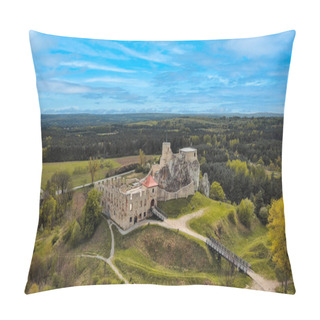 Personality  Ruins Of The Castle In The Village Of Rabsztyn, Poland. Pillow Covers