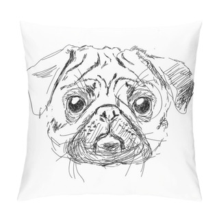 Personality  Vector Illustration Of Pug Dog Head  Pillow Covers