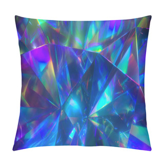 Personality  The Light Passes Through The Facets Of A Slowly Rotating Diamond And Creates Repetitive Sparkling Highlights And Bright Rainbow Colors. Rainbow Dispersion Of Light. 3d Illustration Pillow Covers