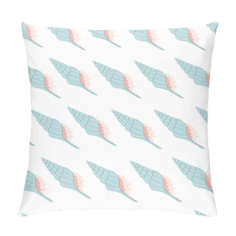 Personality  Seamless Pattern With Sea Shells. Summer Seamless Pattern. Vector Illustration In Flat Style Pillow Covers