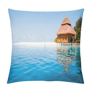 Personality  Overwater Villas In Blue Tropical Lagoon Pillow Covers