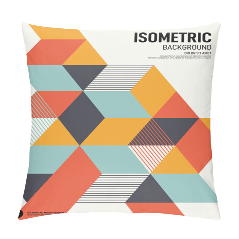 Personality  Abstract isometric geometric shape layout poster design template background pillow covers