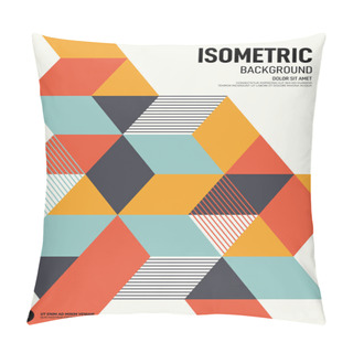 Personality  Abstract Isometric Geometric Shape Layout Poster Design Template Background Pillow Covers