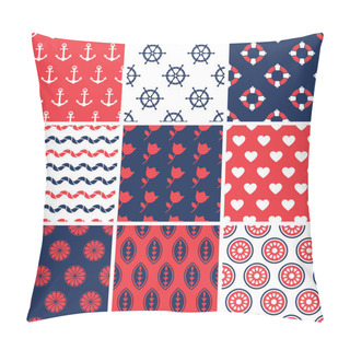Personality  Set Of Simple Seamless Abstract Summer Patterns. Vector Colorful Pillow Covers