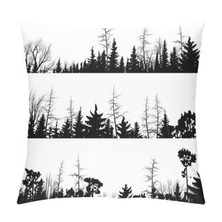 Personality  Horizontal Silhouettes Of Coniferous Wood. Pillow Covers