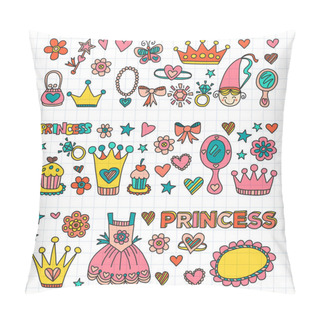 Personality  My Little Princess Hand Drawn Doodle Elements Pillow Covers