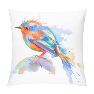 Personality  Little Bird, Watercolor Illustration Pillow Covers