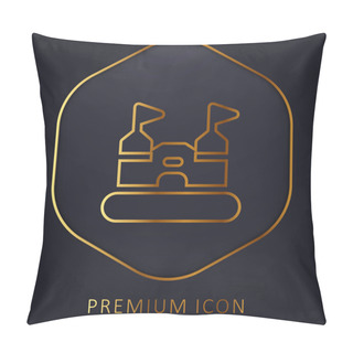Personality  Bouncy Castle Golden Line Premium Logo Or Icon Pillow Covers