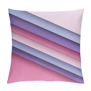 Personality  Empty Blue, White, Pink And Purple Sheets Of Paper On Pink Background Pillow Covers