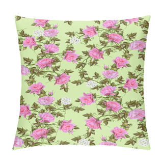 Personality  Pattern, Seamless. Old Style. Bouquet Of Flowers And Pastel Pink Roses. Floral Background. Pillow Covers