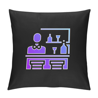 Personality  Bar Blue Gradient Vector Icon Pillow Covers