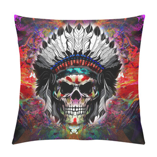 Personality  Hand-drawn Indian Skull Pillow Covers