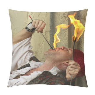 Personality  A Fire-Eater At The Arizona Renaissance Festival Pillow Covers