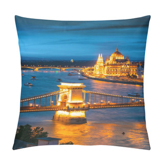 Personality  View Of Budapest By Night Pillow Covers