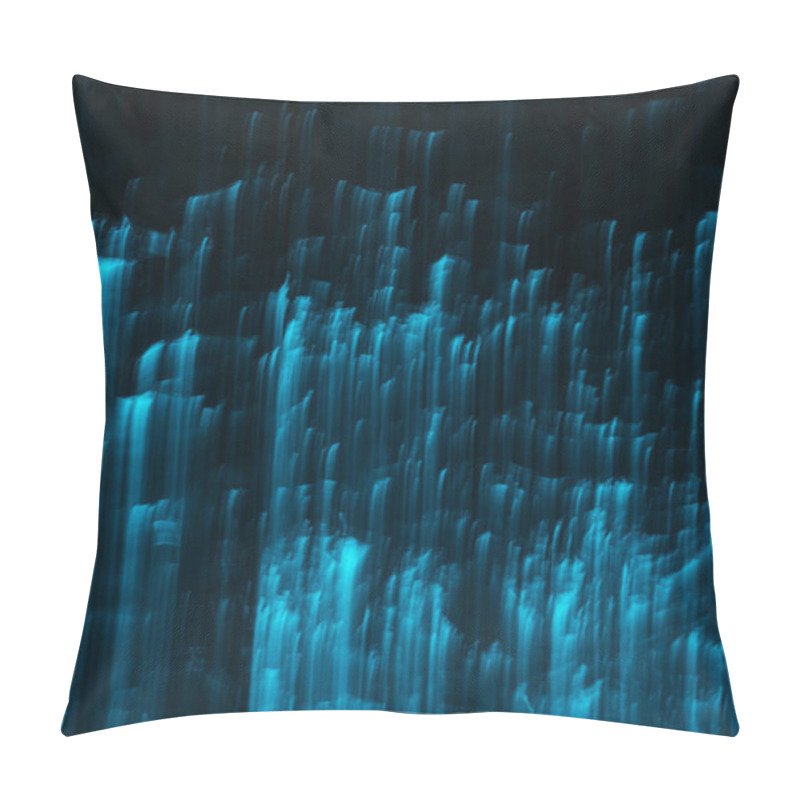 Personality  Beautiful Shiny Vertical Illuminated Blue Stripes, Abstract Background Pillow Covers