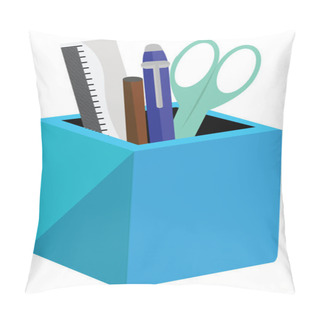 Personality  Pen Holder, Illustration, Vector On White Background Pillow Covers
