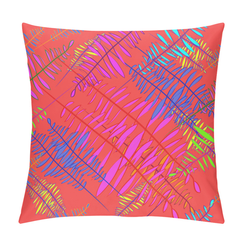 Personality  Seamless  pattern of colored floral motif, leaves on a  black   background.  pillow covers