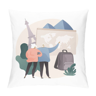 Personality  Retirement Travel Abstract Concept Vector Illustration. Pillow Covers