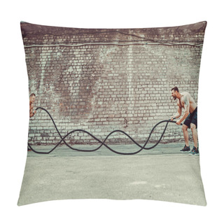 Personality  Men With Rope, Functional Training Pillow Covers