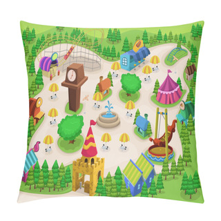 Personality  Amusement Park Map Pillow Covers