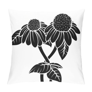 Personality  Black Shape Flower Design Pillow Covers