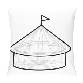 Personality  Vector Circus Tent In Wireframe Form Pillow Covers
