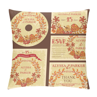 Personality  Vintage Fall Wedding Template Set Pillow Covers