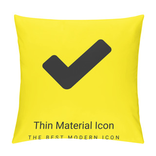 Personality  Big Check Mark Minimal Bright Yellow Material Icon Pillow Covers