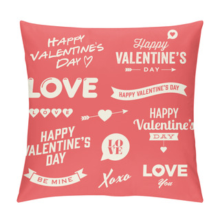 Personality  Valentines Day Illustrations And Typography Elements Pillow Covers