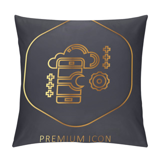 Personality  Application Golden Line Premium Logo Or Icon Pillow Covers