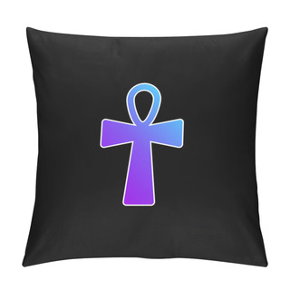Personality  Ankh Cross Blue Gradient Vector Icon Pillow Covers