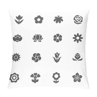 Personality  Flower Icon Set Pillow Covers