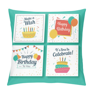 Personality  Set Of Birthday Greeting Cards Pillow Covers