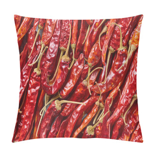 Personality  Full Frame Of Red Dried Chili Peppers As Background Pillow Covers