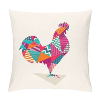 Personality  Rooster With Geometric Patterns Pillow Covers
