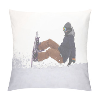 Personality  Image Of A Falling Snowboarder Pillow Covers
