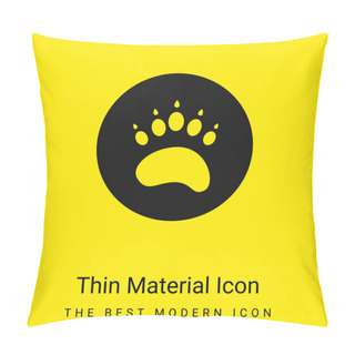 Personality  Bear Paw Circule Minimal Bright Yellow Material Icon Pillow Covers