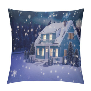 Personality  House Covered In Snow Pillow Covers