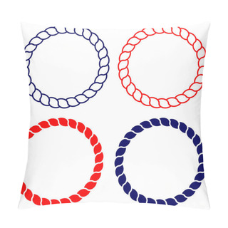 Personality  Circle Blue And Red Rope Vector Line Art Isolated Pillow Covers
