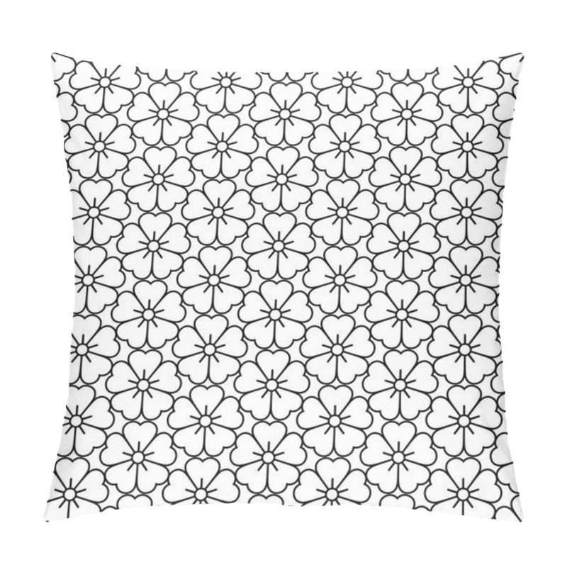 Personality  Seamless Flowers Icons Pattern Isolated On White Background. Vector Pillow Covers